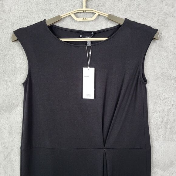 Eileen Fisher Short Shift Dress Black Size XS Cap Sleeve Ballet Neck LBD New - Picture 3 of 16